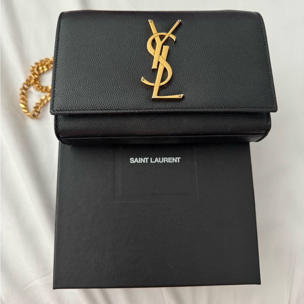 Saint Laurent Black Crossbody with Gold Logo
